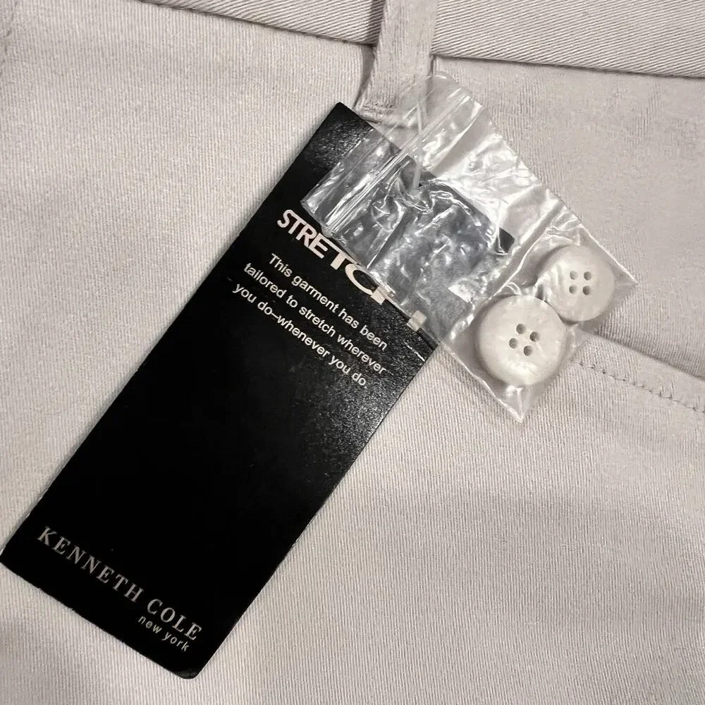 NWT Vintage Kenneth Cole New York Pants Men's 34 X 32 Natural Khaki Straight Leg